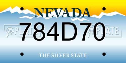 784D70 Nevada License Plate