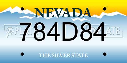 784D84 Nevada License Plate