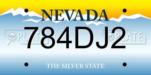 784DJ2 Nevada License Plate