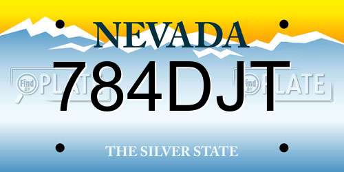 784DJT Nevada License Plate