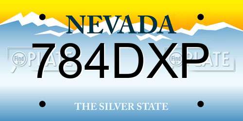 784DXP Nevada License Plate