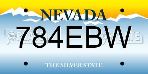 784EBW Nevada License Plate