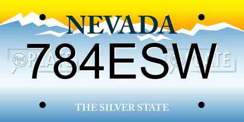 784ESW Nevada License Plate