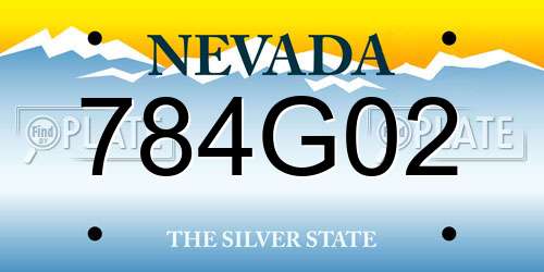 784G02 Nevada License Plate