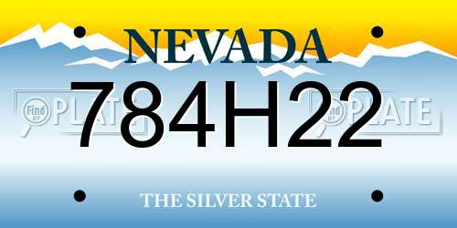 784H22 Nevada License Plate