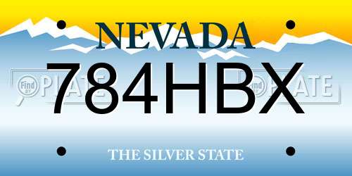 784HBX Nevada License Plate