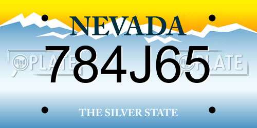 784J65 Nevada License Plate