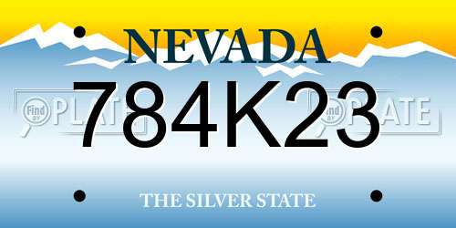 784K23 Nevada License Plate