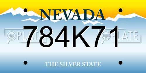 784K71 Nevada License Plate