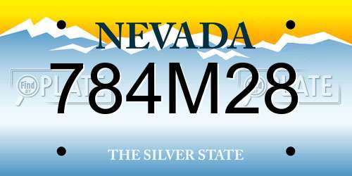 784M28 Nevada License Plate