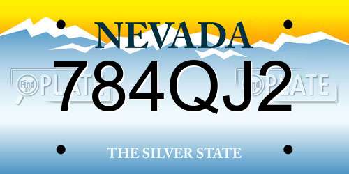 784QJ2 Nevada License Plate