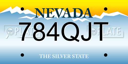 784QJT Nevada License Plate