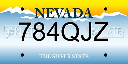 784QJZ Nevada License Plate
