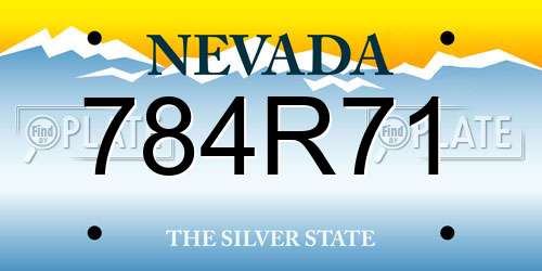 784R71 Nevada License Plate