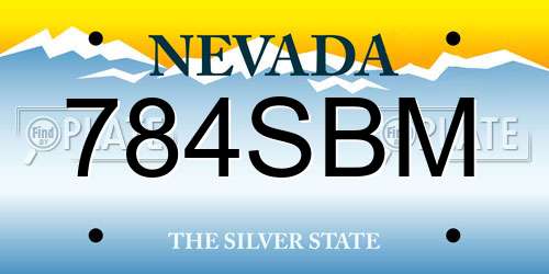 784SBM Nevada License Plate
