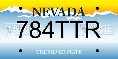 784TTR Nevada License Plate