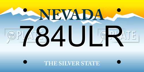 784ULR Nevada License Plate