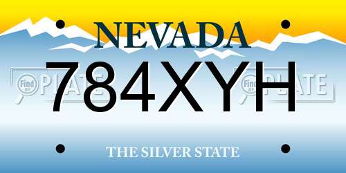 784XYH Nevada License Plate