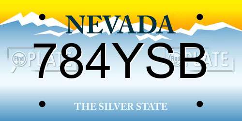 784YSB Nevada License Plate