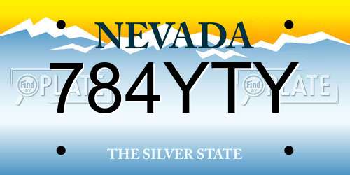 784YTY Nevada License Plate