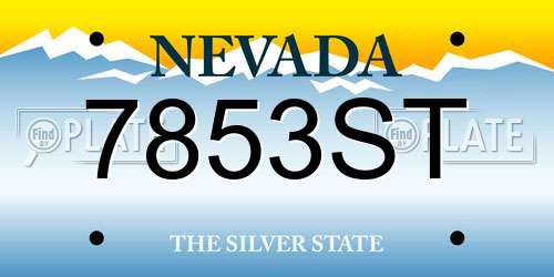 7853ST Nevada License Plate