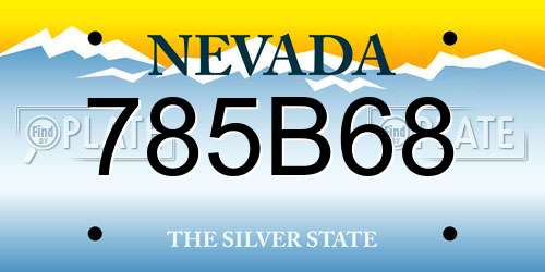 785B68 Nevada License Plate