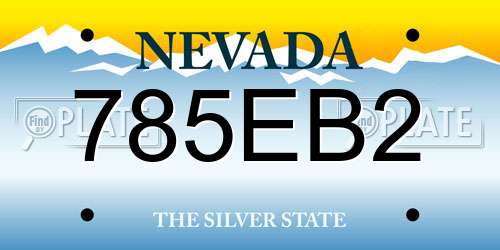 785EB2 Nevada License Plate
