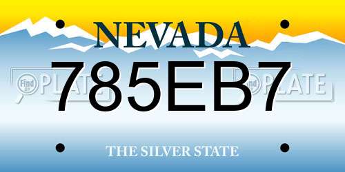 785EB7 Nevada License Plate