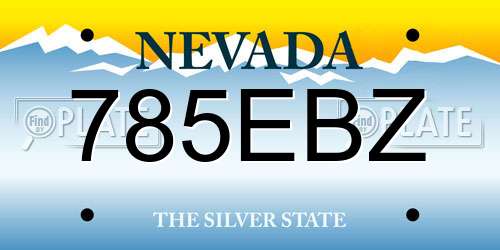 785EBZ Nevada License Plate