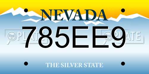 785EE9 Nevada License Plate