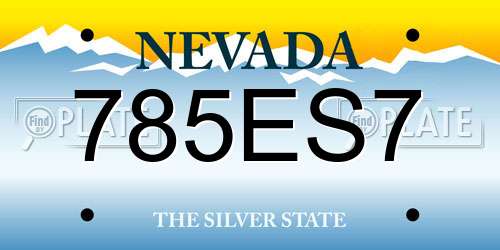 785ES7 Nevada License Plate