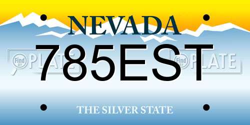 785EST Nevada License Plate