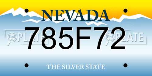 785F72 Nevada License Plate