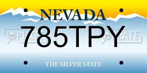 785TPY Nevada License Plate
