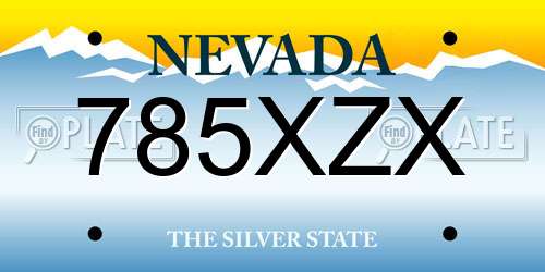 785XZX Nevada License Plate