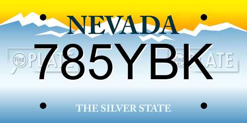 785YBK Nevada License Plate
