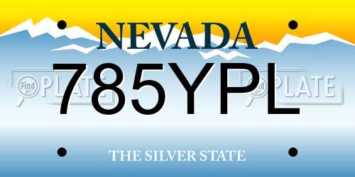 785YPL Nevada License Plate