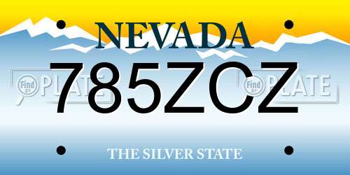 785ZCZ Nevada License Plate