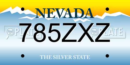 785ZXZ Nevada License Plate