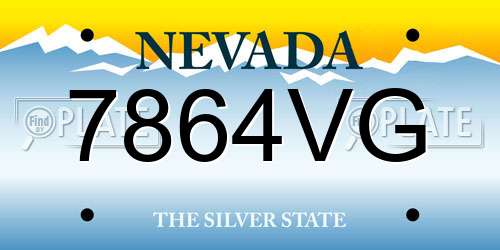 7864VG Nevada License Plate