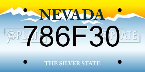 786F30 Nevada License Plate