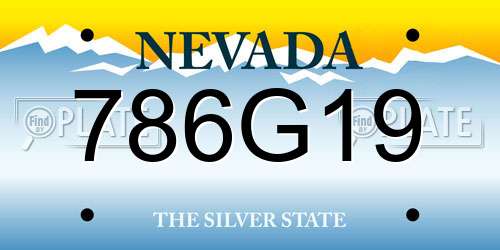 786G19 Nevada License Plate
