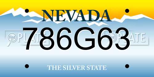 786G63 Nevada License Plate