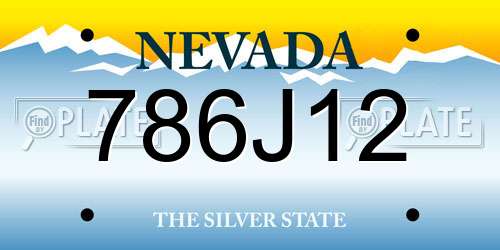 786J12 Nevada License Plate