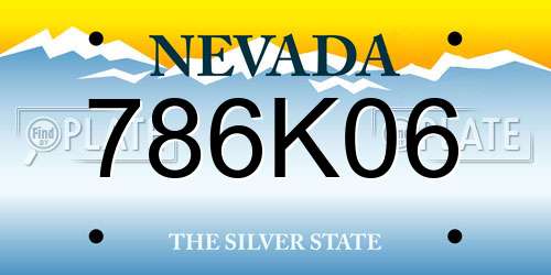 786K06 Nevada License Plate