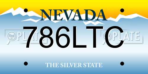786LTC Nevada License Plate