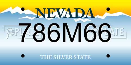 786M66 Nevada License Plate