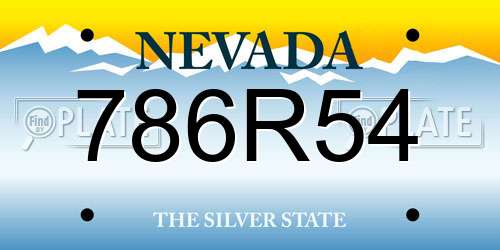 786R54 Nevada License Plate
