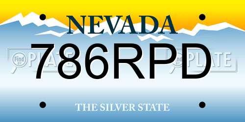 786RPD Nevada License Plate