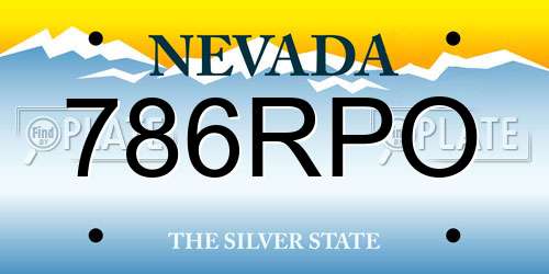 786RPO Nevada License Plate
